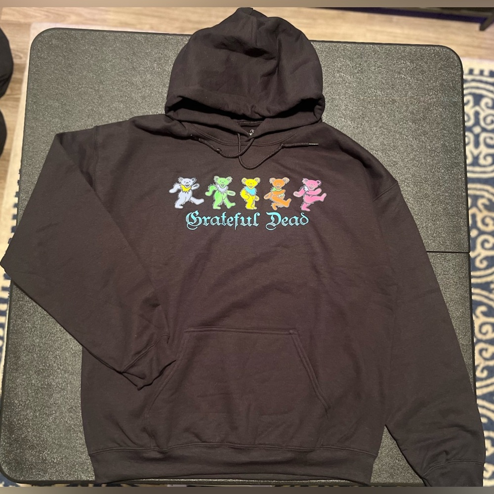 Grateful Dead L Hoodie Black Pullover Sweatshirt Ripple Junction Dancing Bears